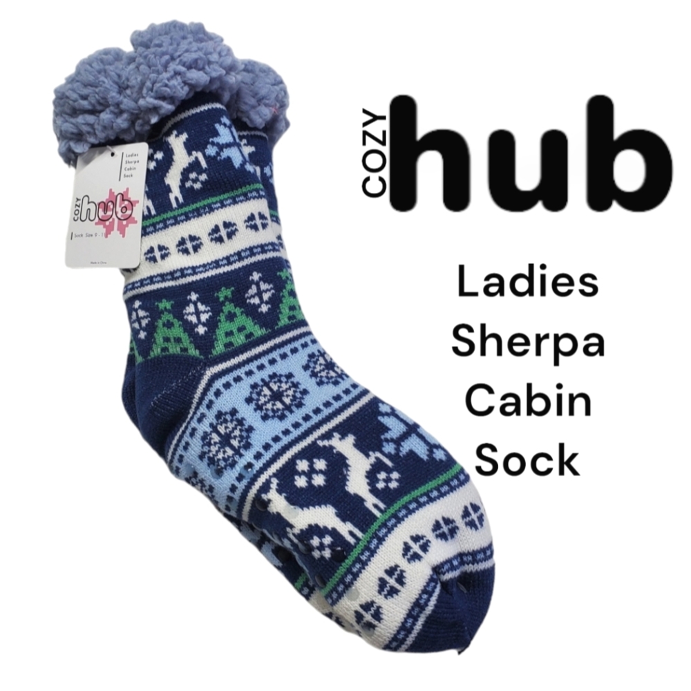 NWT Cozy Hub Ladies Sherpa Cabin Sock Winter Sock Sock Size 9-11
